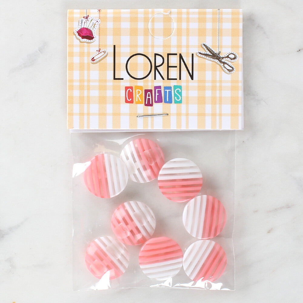 Loren Crafts 8'li Desenli Düğme - 1094